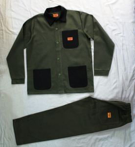 Chaqueta de lona OEM 2025, chaqueta de trabajo transpirable con logotipo personalizado para hombre, chaqueta de trabajo de sarga de algodón de ajuste relajado de alta calidad para hombre - Product Image 4