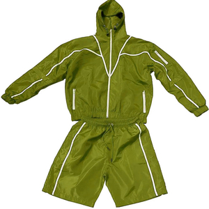 Ensemble court léger de haute qualité avec veste à capuche zippée unisexe coupe-vent été survêtement Shorts pour l'exercice de course - Product Image 6