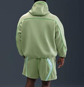 Conjunto de Sudadera con Capucha Personalizada para Hombre, Tejido Deportivo, 100% Algodón, Transpirable, con Parches de Malla - Product Image 3