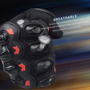 Guantes de Motociclismo de Carreras para Hombre, Resistentes al Viento, con Pantalla Táctil y Protección en los Nudillos, de Cuero Negro - Product Image 4