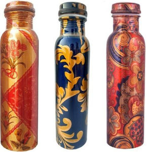Flowers And Leaves Designer Eye Catching Look Set Of 3 Excellent Quality Metal Made Home Hotel Decor Kitchenware <b>Bottles</b> Supply - Product Image 1