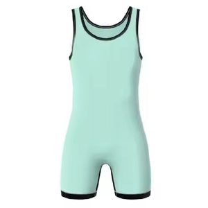 Combinaisons de lutte personnalisables de haute qualité 2025-26, couleur unie, polyester et élasthanne, sans bretelles, fermeture à pression, respirantes, sur mesure - Product Image 3