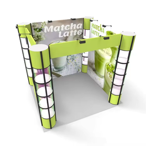 Vitrine portable en aluminium et acrylique avec armoire de rangement lumineuse et tour Twister pour salons professionnels Présentoir pliable - Product Image 4