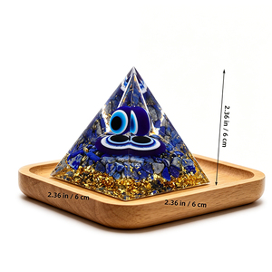 Pierres précieuses naturelles spirituelles Lapis Lazuli et Œil du Diable bleu, 6 cm, forme irrégulière, polies, pour Halloween, bijoux porte-bonheur énergétiques - Product Image 2
