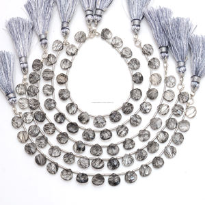 Venta al por mayor 6 pulgadas facetadas en forma de corazón hilo de piedras preciosas de alta calidad Natural negro rutilo cuentas 8x8 MM Premium para la fabricación de joyas - Product Image 2