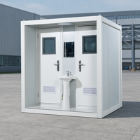 Cabine de toilettes préfabriquée industrielle à double poste avec murs en panneaux EPS et structure en acier