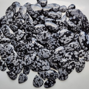 Alta calidad 100% Natural copo de nieve suelto obsidiana jaspe piedra preciosa para joyería cristal curativo obsidiana accesorio - Product Image 4