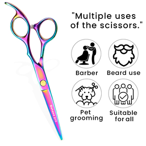 Ciseaux de barbier en acier inoxydable avec logo personnalisé, ciseaux à cheveux à prise confortable, fournisseur en gros de ciseaux de barbier - Product Image 3