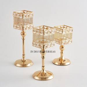 Excellente qualité cristal clair perlé forme cylindrique hôtel et Restaurant Table pièce maîtresse décoration bougeoir votif - Product Image 5