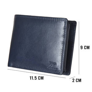 Cartera de cuero genuino con tres pliegues y bolsillo trasero para tarjetas - Product Image 6