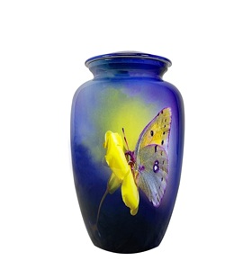 Butterfly Large Size Urn for Human Ashes Cremation Urn with Velvet Bag <b>Keepsake</b> <b>Box</b> (Black)metal urn - Product Image 1
