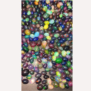 672ชิ้นโอปอลสีดำจากเอธิโอเปียธรรมชาติพร้อมด้วยไฟ6x4มม. 7x5มม. ทรงรี Cabochon 317 CTS iroc หลวมลดการขายพลอย CAB เรา $159สำหรับทุกคน - Product Image 4