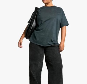 T-shirts surdimensionnés de qualité supérieure T-shirt lavé à col rond pour les femmes T-shirt parfait et idéal Athletic Casual Wear Soft - Product Image 3