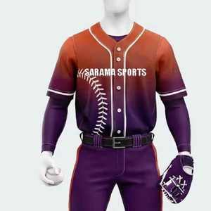 Nuevos Conjuntos de Uniformes de Béisbol Deportivos para Hombre Hechos a Medida de Alta Calidad, Impresión por Sublimación Personalizada, 100% Algodón Transpirable de Secado Rápido - Product Image 2