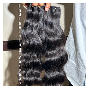 100% paquets de cheveux humains indiens naturels non transformés Remy Temple Hair avec brillance naturelle et extensions de texture douce - Product Image 2