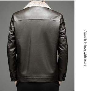 Chaqueta de piel sintética de estilo clásico para hombre, ropa de abrigo informal con procesamiento de punto transpirable de talla grande para ropa de hombre de invierno - Product Image 2