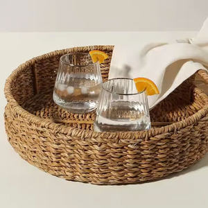 Meilleures ventes : Plateau en raphia tressé et jonc de mer, écologique, jaune, pour la maison et la restauration, conteneur alimentaire, Vietnam, MOQ 30 pièces - Product Image 4