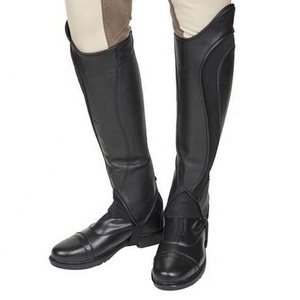 Demi chaps personnalisés en cuir de vachette véritable de qualité supérieure équitation - Product Image 1
