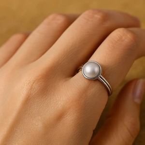 Premium Quality Dainty and Elegant Pearl <b>Ring</b> Minimalist Bridal Jewellery for Special Occasions or Romantic Gifts at Good Price - Product Image 2