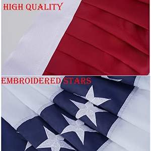 Bandera Americana de EE. UU. 3x6, Plisada con Estrellas Bordadas para Exteriores, Ojales de Latón Patrióticos, Decoración para Fiesta del 4 de Julio - Product Image 3
