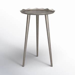 Table d'appoint en métal, éventuellement en aluminium, similaire en métal léger avec une surface texturée légèrement inégale. - Product Image 3