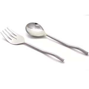 Serveurs de salade en acier inoxydable battus à la main Design de poignée Serveurs de salade en acier inoxydable Serveur de salade décoratif - Product Image 2