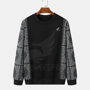 Sweat-shirt décontracté pour homme, col rond, haute qualité, durable, respirant, hiver, tissu polyester/coton uni, impression personnalisée - Product Image 1