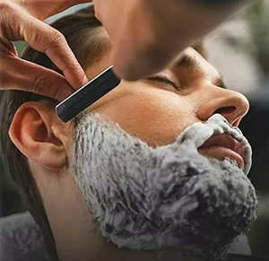 Maquinilla de afeitar recta de acero inoxidable de una sola hoja para hombres Diseño de Garganta Cortada con mango de madera para afeitado de peluquero - Product Image 5