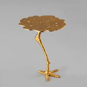 Table d'appoint en aluminium moulé, design éco-responsable, facile à nettoyer, pour chambre d'hôtel, meuble décoratif, plateau en marbre, prix bas - Product Image 6