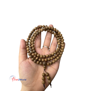 Pulsera de Rosario de madera de agar Natural de estilo étnico vietnamita, cuentas de madera budista moteadas de tigre sumergible para hombre - Product Image 1