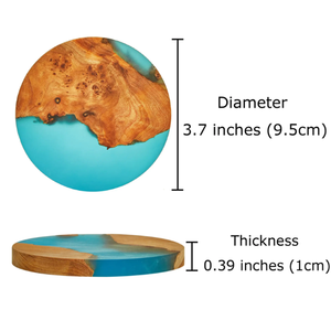 แผ่นรองแก้วไม้ธรรมชาติแบบคลาสสิก ออกแบบมาเพื่อปกป้องพื้นผิวโต๊ะในบ้าน ห้องครัว และสำนักงาน - Product Image 2