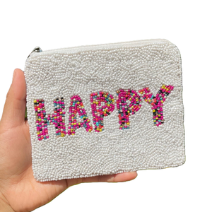 MERRY XMAS Star Pattern Cartera unisex Cuentas de semillas hechas a mano Bordado Monedero Diseño personalizado Bolsas de asas promocionales - Product Image 5