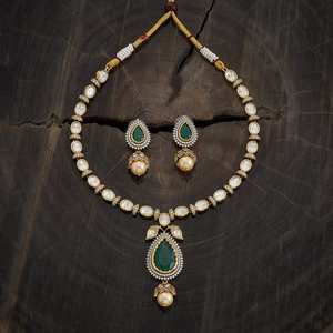 Kundan Necklace 173036 Elegant <b>Wedding</b> <b>Accessory</b> - Product Image 4
