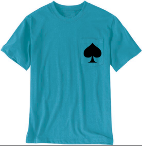 T-shirt vert à manches courtes pour homme avec impression personnalisée sur la poche, coupe classique, col rond, jersey en coton - Product Image 3