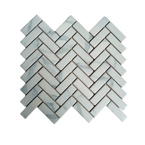 New Arrival Carrara Look Matt Herringbone Glazed Porcelain Mosaic <b>Wall</b> and Floor Tiles Low Prices by Exporters - Product Image 4