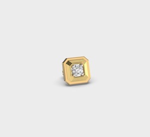 IGI Certified Lab Grown Round Cut Diamond Octagon Bezel Stud Earrings 14K Yellow / White / Rose Gold Art Deco Diamond Earrings - Product Image 3