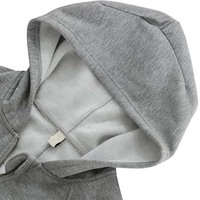 Top Corto con Capucha para Mujer, Invierno, Color Sólido, Diseño con Cremallera, Tejido de Felpa, 100% Algodón, Uso Diario, Ligero, Tallas Grandes, Personalizable