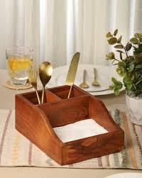 Handmade Luxury Large <b>Wooden</b> Caddy <b>Crate</b> for Home Kitchen Cutlery and Condiments <b>Storage</b> Organization Food Safe - Product Image 5