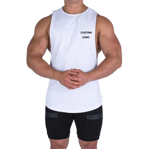 Custom Plain Man Extreme Dropped Armhole Singlet Blank Workout Athletic Male Fitness Tank Top Custom <b>Stringer</b> Gym Men - Product Image 3