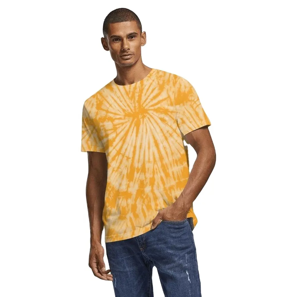 사용자 정의 로고 넥타이 염료 남여 공용 셔츠 소프트 100% 면 여름 스타일 넥타이 염색 남성 티셔츠 세련된 통기성 캐주얼 티셔츠 저렴한 가격