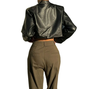 Chaqueta de Cuero Genuino para Mujer, a la Moda, Satinada, Impermeable, Resistente al Viento, Transpirable, de Alta Calidad, al por Mayor - Product Image 2