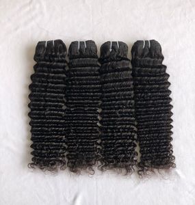 Precio al por mayor, la mejor calidad, cutícula alineada, camboyano, virgen, indio, humano, Color Natural negro, extensiones de cabello rizado profundo - Product Image 1