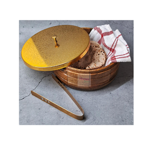 Casserole en bois au design moderne avec couvercle en laiton et émail personnalisé imprimé, casserole fantaisie de designer - Product Image 5