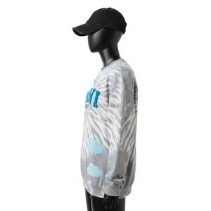 Sweat-shirt à capuche pour femme en molleton de coton 320GSM Tie Dye Gris Logo Chenille personnalisé Vêtements décontractés pour femme Sweat-shirts respirants - Product Image 3