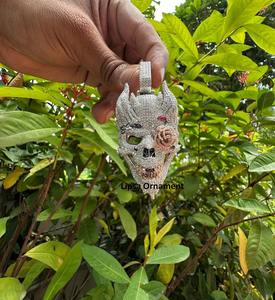 จี้หน้ากากปีศาจแบบฮิปฮอป คุณภาพส่งออก งานสั่งทำพิเศษ ฝังเพชรโมอิสซาไนต์ ตัวเรือนสแตนเลสชุบโรเดียม พร้อมใบรับรอง IGI - Product Image 6