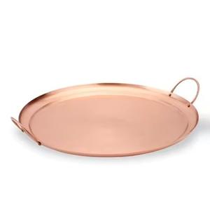 Bandeja de Metal de Cobre Hecha a Mano con Acabado Brillante para Servir Alimentos en la Cocina y Decoración de Mesa para Fiestas de Boda - Product Image 1