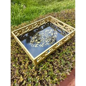 Elegante Bandeja de Servir de Madera Ecológica con Asas, Artesanía Decorativa, Diseño Rectangular Grande y Duradero para Suministros de Restaurante - Product Image 5