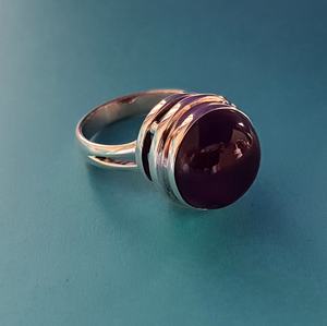 Anillo de Plata de Ley 925 con Gema de Amatista Natural de Corte Ovalado, Clásico para Bodas y Fiestas, Joyería de Moda para Mujer, Superventas - Product Image 3