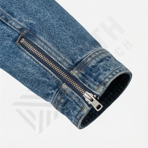 Veste en jean pour homme de style camionneur classique, coupe ajustée, vêtement d'extérieur décontracté, lavée, imperméable, respirante, coupe-vent, réversible, col montant - Product Image 6