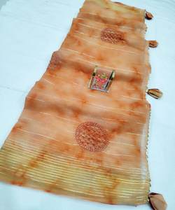 Nuestros saris son adecuados para varias ocasiones, incluyendo fiestas y bodas, sari azul para un aura tranquila y silenciosa. - Product Image 4